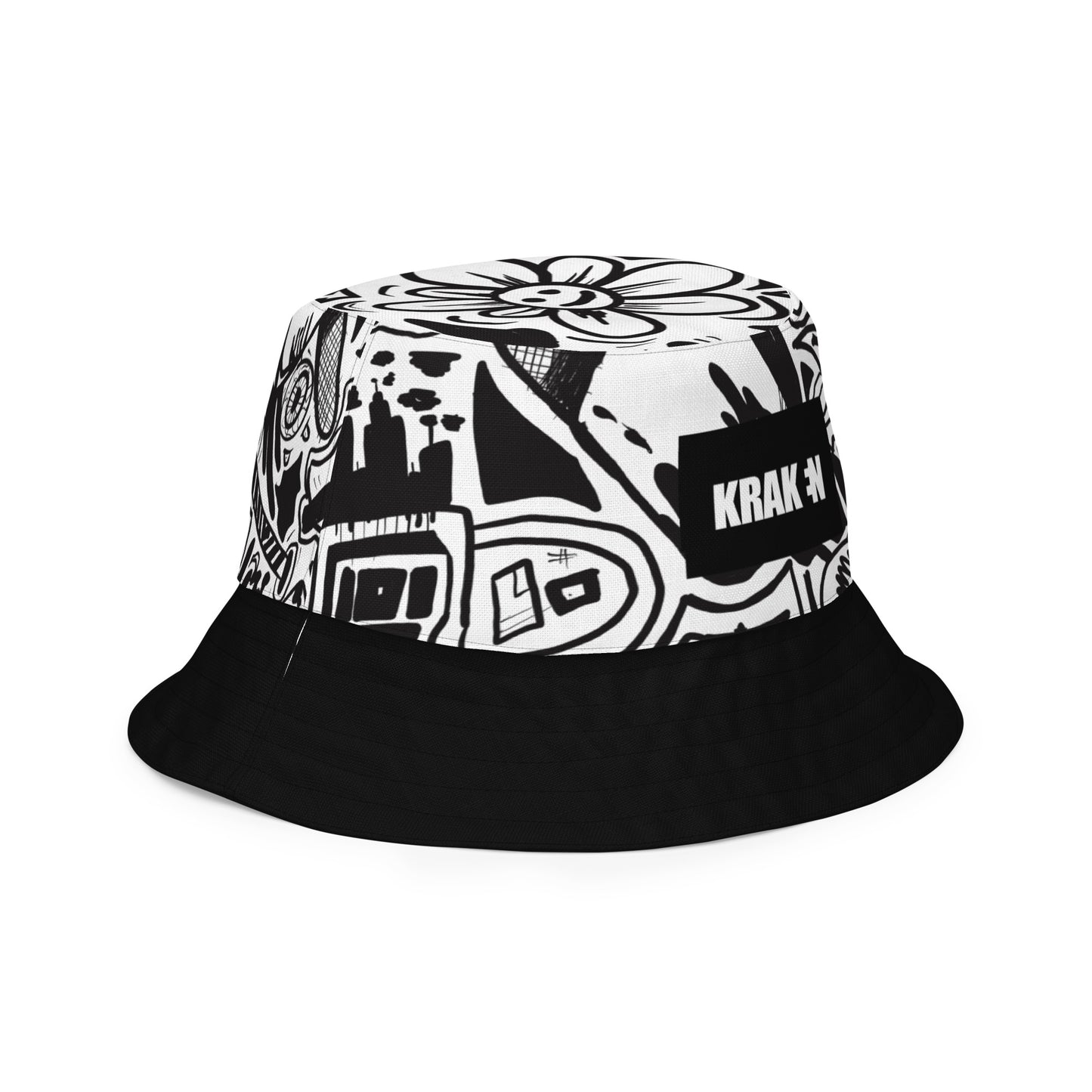 Vnzla Reversible Bucket Hat in Black